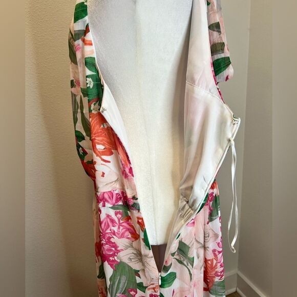 CECE Garden Romance Floral Halter Maxi Dress Size 20W - Picture 6 of 8